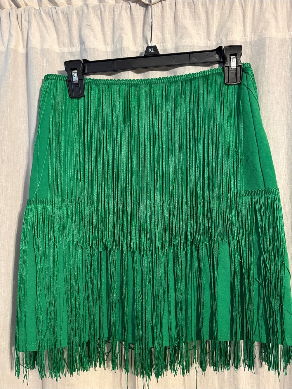 Sincerely Jules Emerald Green Fringe Mini Skirt